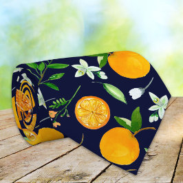 Gravata Padrão Botânico Floral de Citrus Laranja de Verão