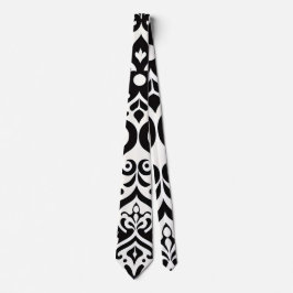 Gravata Padrão branco negro africano Damask