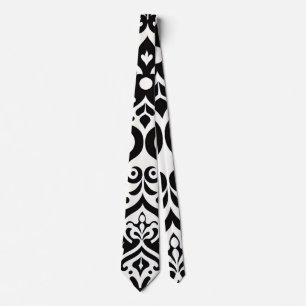 Gravata Padrão branco negro africano Damask