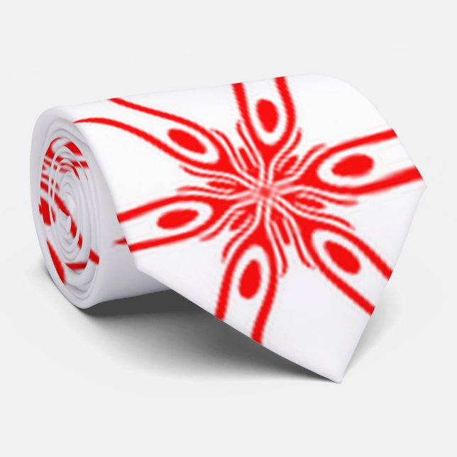 Gravata padrão branco vermelho A 2-22 (Rolled)