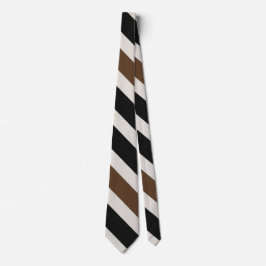 Gravata Padrão Chic Black White Brown Chevron Zig Zag