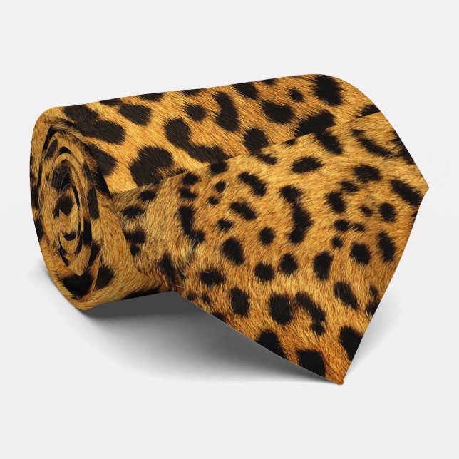 Gravata padrão chic do animal da moenda impressão-leopardo (Rolled)