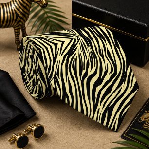 Gravata Padrão Clássico de Animal Selvagem Zebra