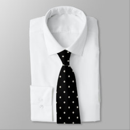 Gravata Padrão Clássico de Bolinhas Preto e Branco