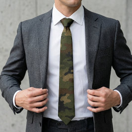 Gravata Padrão Clássico de Camuflagem Militar Florestal