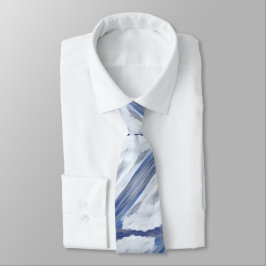 Gravata Padrão Cloudy Baby Blue Sky Abstrato