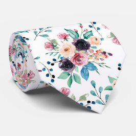 Gravata Padrão colorido das flores de primavera