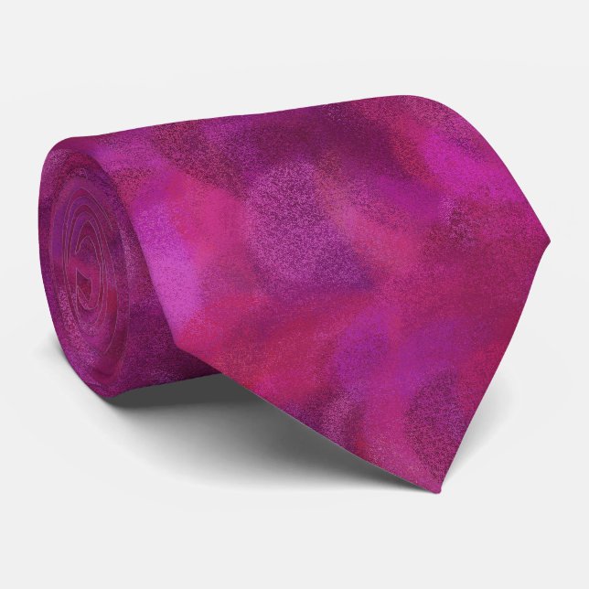 Gravata Padrão contínuo abstrato rosa roxo vermelho (Rolled)