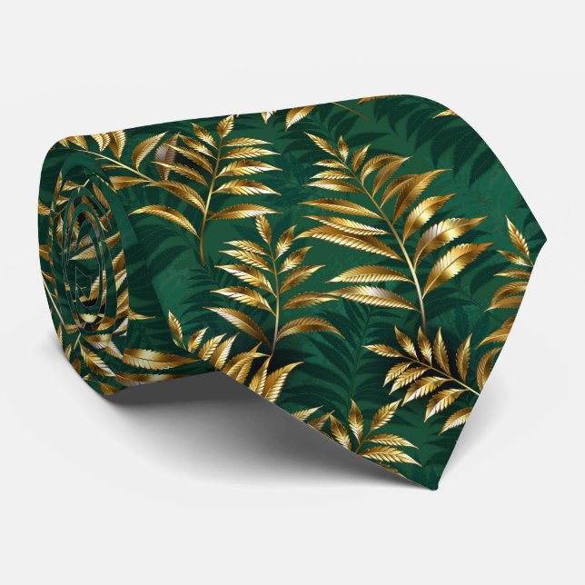 Gravata Padrão contínuo com samambaias douradas (Rolled)