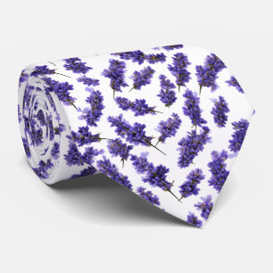 Gravata Padrão contínuo de flor de lavanda
