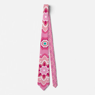 Gravata Padrão Cor-de-Rosa e Floral