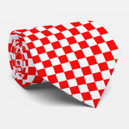 Gravata Padrão Croata Red Checkerboard