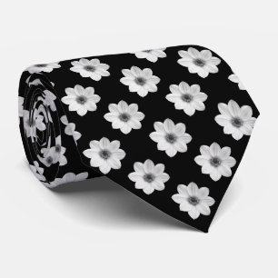 Gravata Padrão Dahlia - Preto e Branco