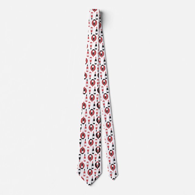 Gravata Padrão das garrafas de vinho tinto e preto (Frente)