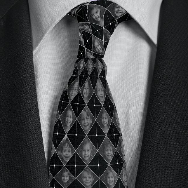 Gravata Padrão de 16 Fotografias da Família Personalizada (Criador carregado)
