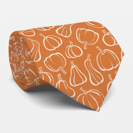 Gravata Padrão de Abóbora Laranja Outono Halloween Festa
