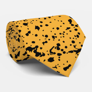 Gravata Padrão de Abstrato de pontos preto e amarelo