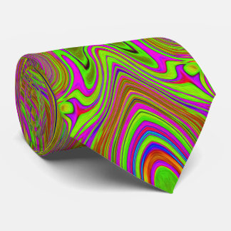 Gravata Padrão de Abstrato magenta do Trippy Retro Chartre