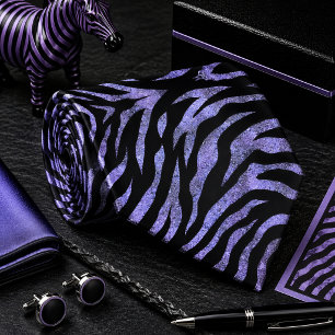 Gravata Padrão de Animal Selvagem Zebra Brilhante Roxo