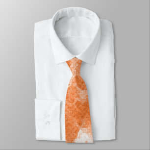 Gravata Padrão de Aquarela Laranja Terracota Quente