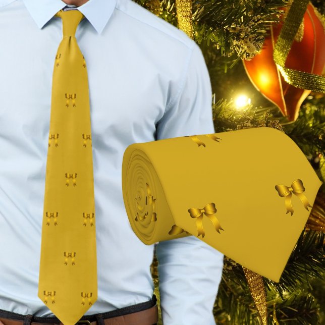 Gravata Padrão de Arcos Pequenos de Natal em Dourado (Criador carregado)