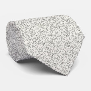 Gravata Padrão de Arte de Linha Contínua Minimalista