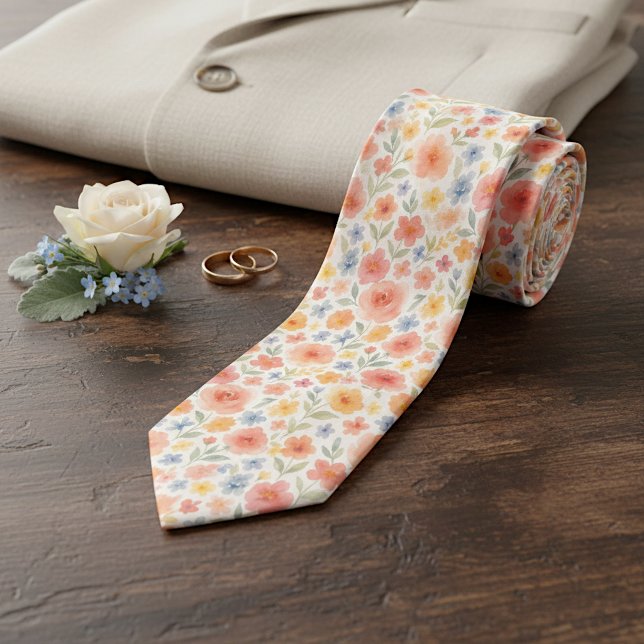 Gravata Padrão de Arte Floral Chic e Sofisticado (Criador carregado)