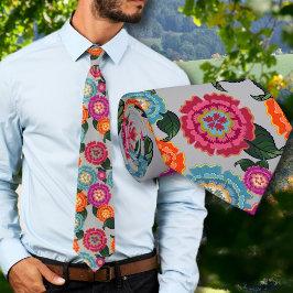 Gravata Padrão de Arte Floral Chintz Meadow