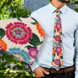 Gravata Padrão de Arte Floral Chintz Meadow