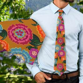 Gravata Padrão de Arte Floral Chintz Meadow
