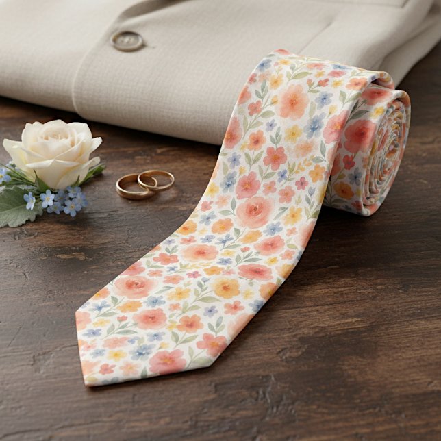 Gravata Padrão de Arte Floral Chique e Sofisticado (Criador carregado)