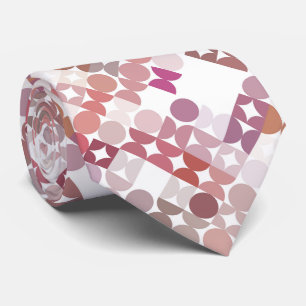 Gravata Padrão de Arte Retro Rosa Poeira Bege Mauve