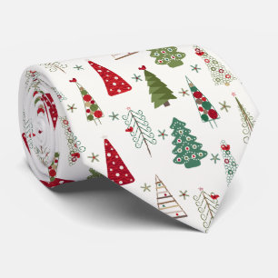 Gravata Padrão de Árvore de Natal Moderno Minimalista Ve