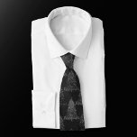 Gravata Padrão de Árvore Moody | Onyx Silvery Black Christ<br><div class="desc">Esta é a estação para a alegre arte vestida! Bonita lavanda pastel de chique e doce roupa de Natal com padrão de paleta púrpura. Esta design festiva divertida apresenta árvores de Natal cintilantes e caprichosas com uma pintura frisada melhorada com brilho metálico falso juntamente com um fundo sólido de baixo...</div>