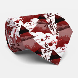 Gravata Padrão de Árvores de Natal Vermelhas