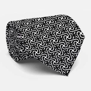 Gravata Padrão de azulejo egípcio, preto e branco