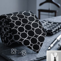 Padrão de Azulejo Marroquino Preto Prateado Modern