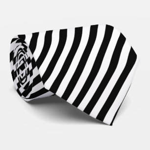 Gravata Padrão de azulejos legais preto e branco listrado