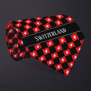 Gravata Padrão de bandeira ondulada da Suíça