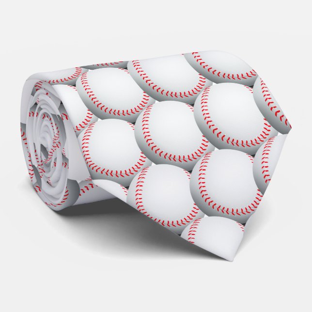 Gravata Padrão de Baseball | Presente desportivo (Rolled)