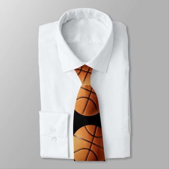 Gravata Padrão de basquete laranja e preto, (Amarrado)
