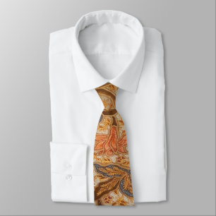 Gravata Padrão de Batik Tradicional Java Castanho Cinto