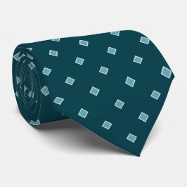 Gravata Padrão de Bolinhas de Diamante em Azul Teal Profun