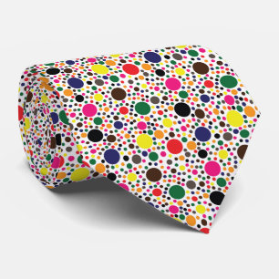 Gravata Padrão de bolinhas multicolorido