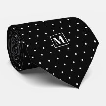 Padrão de Bolinhas Preto e Branco Monograma