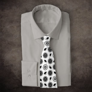 Gravata Padrão de Boné de formatura preto e prateado