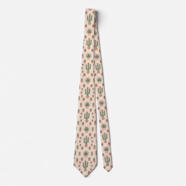 Gravata Padrão de Cactos Boho (Frente)