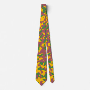 Gravata Padrão de Camuflagem Amarelo, Verde e Castanho