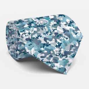 Gravata Padrão de camuflagem azul