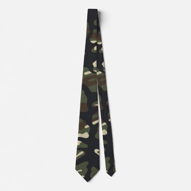 Gravata Padrão de Camuflagem Florestal Clássico (Frente)